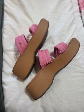 Reef Pink Platform Slide Sandals - Women